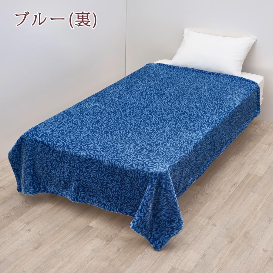 毛布 シングル 西川 ポリエステル100％ モリスギャラリー リバーシブル あったか ウィリアムモリス 東京西川 西川株式会社 ピンパーネル_7