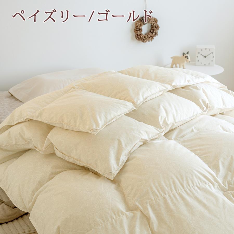 羽毛布団 2枚合わせ シングル 西川 ハンガリー産 グース90% DP400 大増量1.2kg 1年中使える 春夏秋冬用 オールシーズン対応の画像