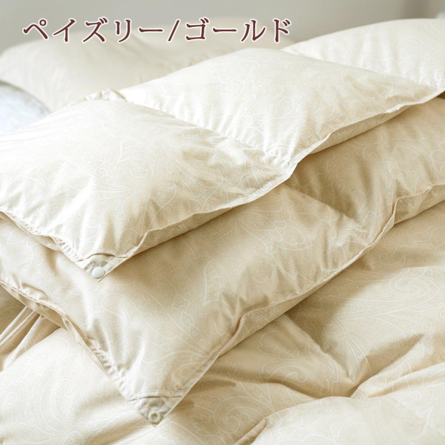 羽毛布団 2枚合わせ シングル 西川 ハンガリー産 グース90% DP400 大増量1.2kg 1年中使える 春夏秋冬用 オールシーズン対応の画像