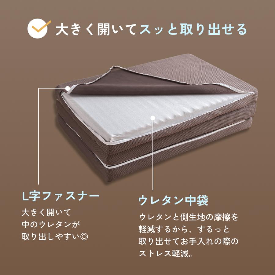 敷布団 マットレス シングル 三つ折り 高反発 西川 シーツ等特典付 体圧分散 BISEI TECH 敷き 9×97×195cm 硬め | 西川 | 15