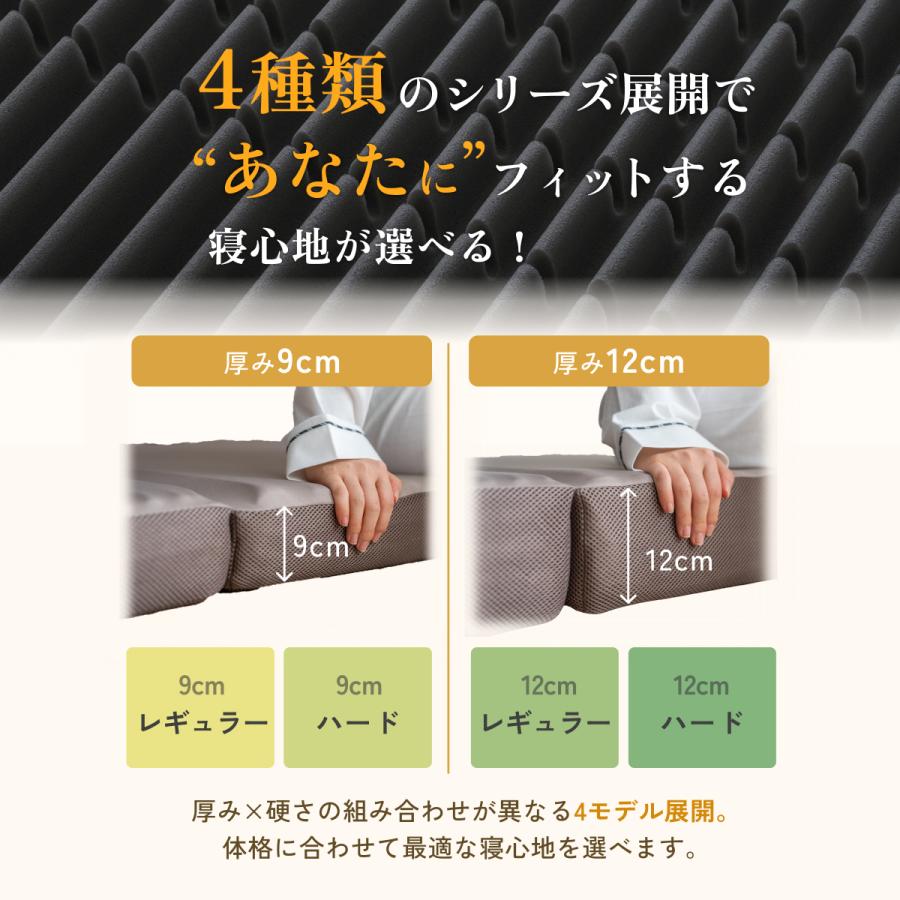 敷布団 マットレス シングル 三つ折り 高反発 西川 シーツ等特典付 体圧分散 BISEI TECH 敷き 9×97×195cm 硬め | 西川 | 03