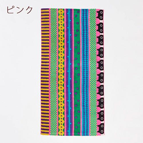 バスタオル 綿100 厚手 マタノアツコ 西川 無撚糸 60×120cm またのあつこ アツコマタノ 黒猫 MEME リボン 綿100％ | 西川 | 03