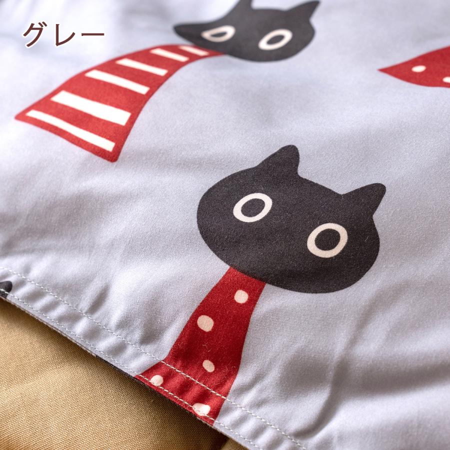 西川 こたつ掛け布団 正方形 薄型 リビングケット マタノアツコ MEME 黒猫 西川産業 東京西川 ねこ ネコ またのあつこ コタツ布団 200×200cm 大判 | 西川 | 04