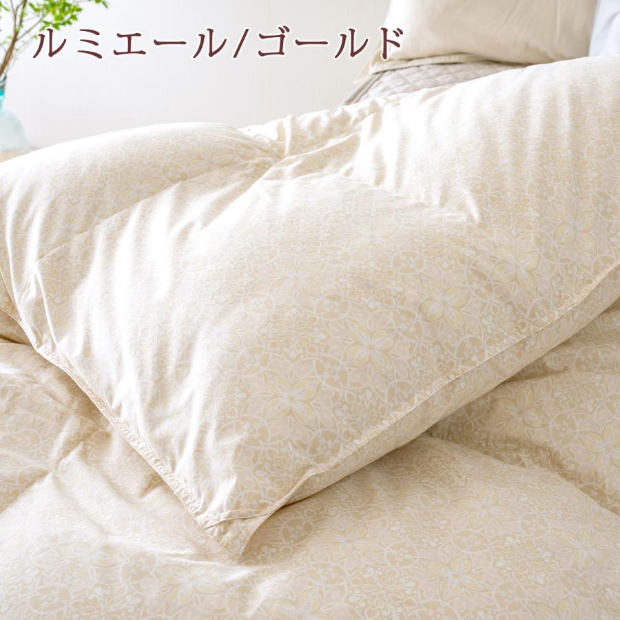 羽毛布団 セミダブル 昭和西川 ホワイトマザーグースダウン93% グース 1.5kg DP420 綿100％生地 超長綿 羽毛布団 | 昭和西川 | 03
