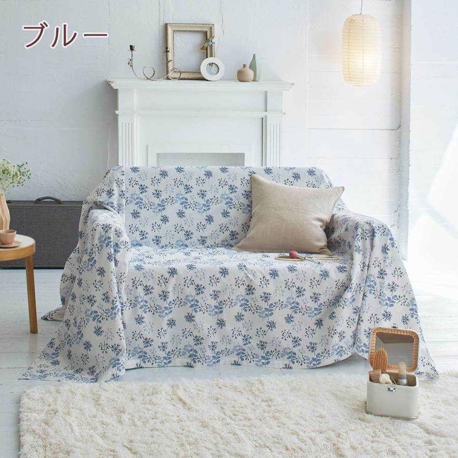 マルチカバー フリークロス 150×210cm Fab the Home ハーベスト 綿100％ ソファカバー 1人掛け用 ベッドカバー ベッドスプレッド 花柄 北欧  ファブザホーム | ブランド登録なし | 14