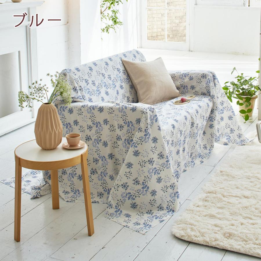 マルチカバー フリークロス 210×210cm Fab the Home ハーベスト 綿100％ ソファカバー 2人掛け用 ベッドカバー ベッドスプレッド 花柄 北欧  ファブザホーム | ブランド登録なし | 12