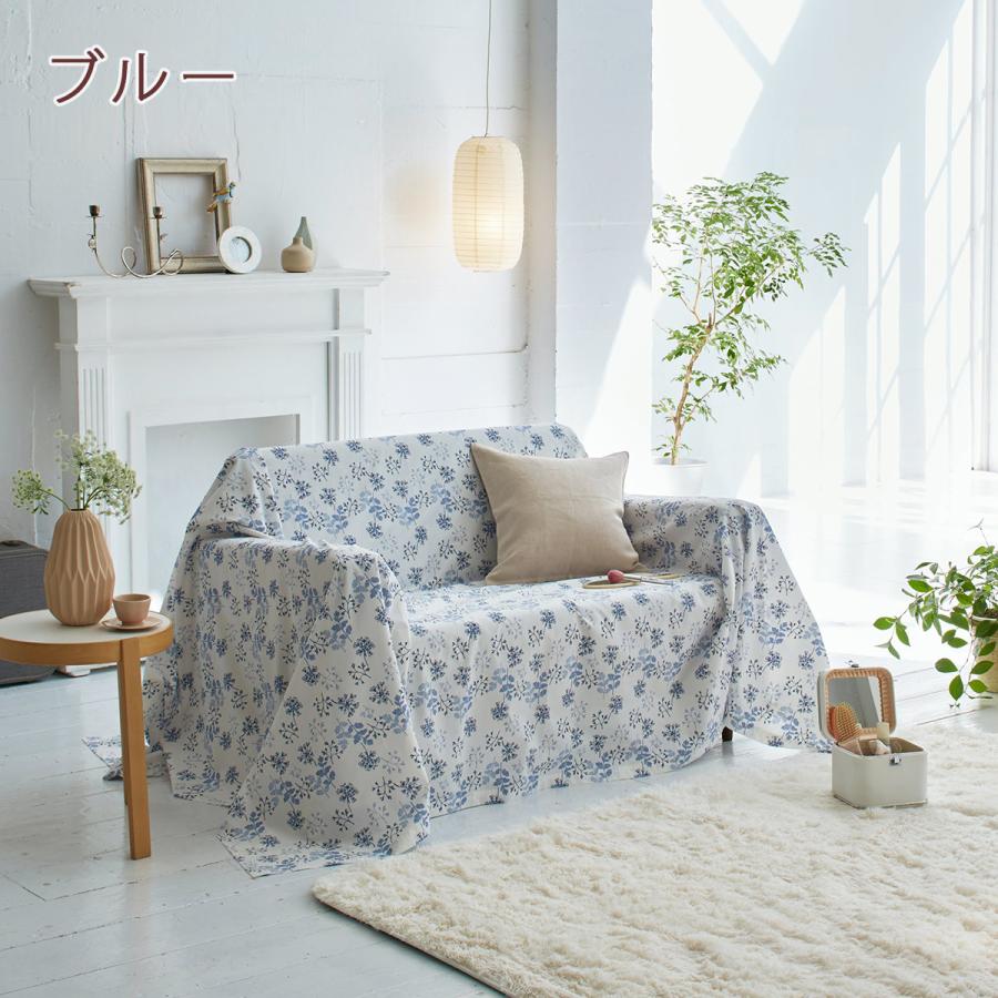 マルチカバー フリークロス 210×210cm Fab the Home ハーベスト 綿100％ ソファカバー 3人掛け用 ベッドカバー ベッドスプレッド 花柄 北欧  ファブザホーム | ブランド登録なし | 03