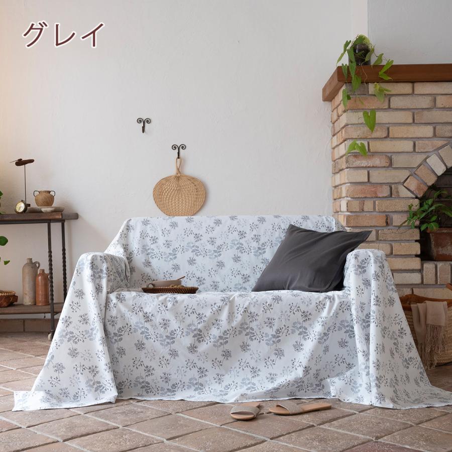 マルチカバー フリークロス 210×210cm Fab the Home ハーベスト 綿100％ ソファカバー 3人掛け用 ベッドカバー ベッドスプレッド 花柄 北欧  ファブザホーム | ブランド登録なし | 04