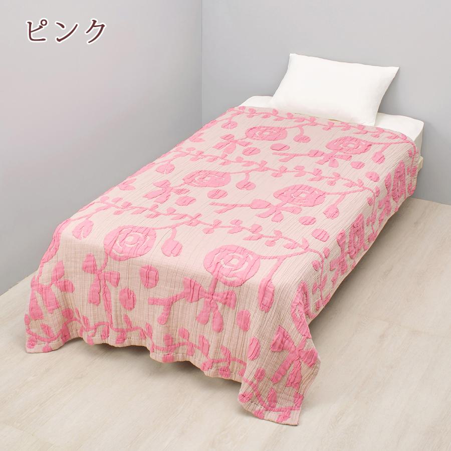 ガーゼ ケット シングル 綿90 西川 マタノアツコ ATSUKOMATANO 薔薇のギフト ガーゼケット ガーゼ 夏 またのあつこ 洗える 吸湿 くしゅくしゅ | 西川 | 03