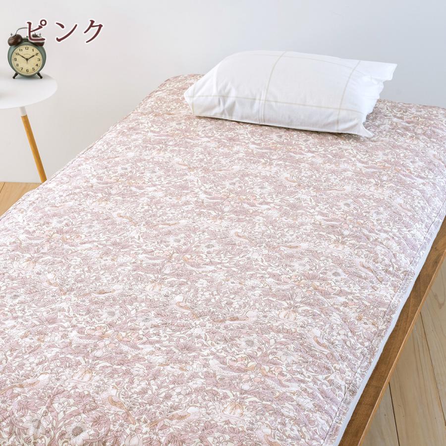 敷きパッド シングル 夏 麻100％ 詰め物 綿100％ 敷きパッド V＆A いちご泥棒 Strawberry Thief 水洗い 麻 綿 ロマンス小杉 ウィリアムモリス 吸湿 洗える | ロマンス小杉 | 04