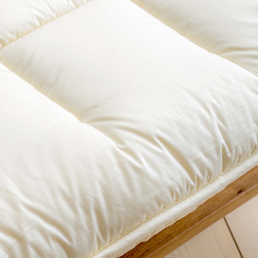 ウールベッドパッド ダブル 日本製 暖かい フランス産 羊毛 ウール100% ボリュームタイプ 中綿4.2kg 綿100% 洗える 羊毛ベッドパッド｜futontown｜03