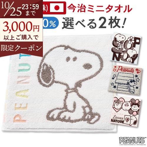 スヌーピー ミニタオル 25×25cm 西川 日本製 2枚組 snoopy 東京西川 西川リビング 綿100％ キャラクター タオル かわいい ハンドタオル | 今治タオル