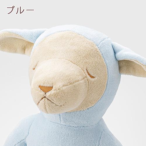 羊のぬいぐるみ 京都西川 本物の羊毛 ベル付き 24×18×11㎝ 羊の