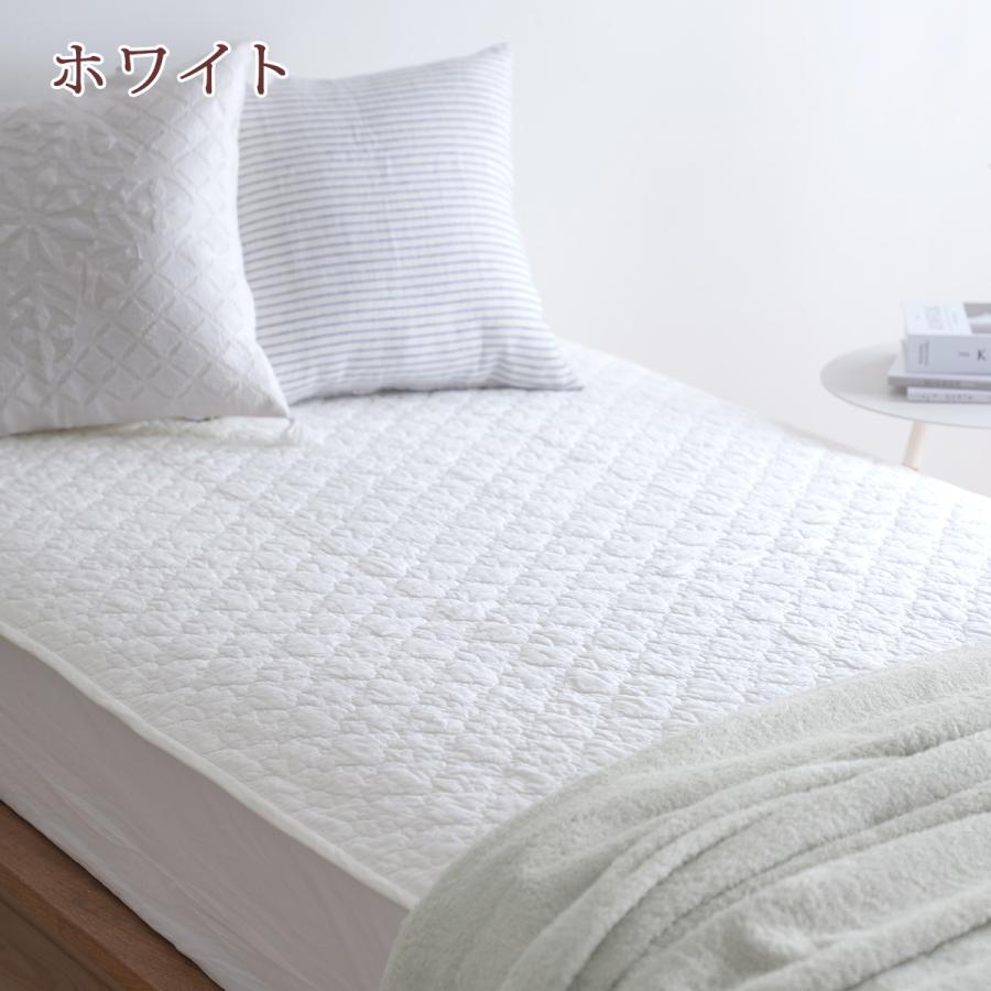 敷きパッド ワイドダブル 西川 夏 綿100% 天然素材 コットン 水洗いキルト ひんやり 洗える 敷パッド ベッドパッド イブル | 西川 | 04