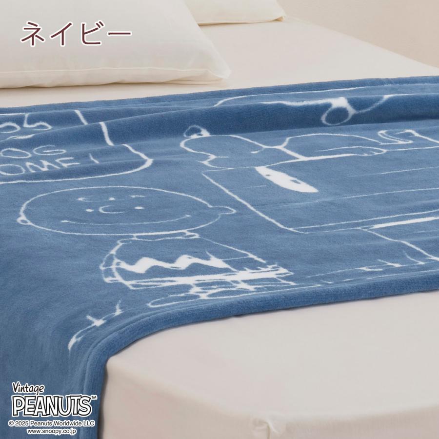 綿毛布 ハーフサイズ ひざ掛け ハーフケット スヌーピー 140×100cm 西川 オーガニックコットン 綿100％ 日本製 キャラクター お昼寝 snoopy 保育園 幼稚園 | 西川 | 06