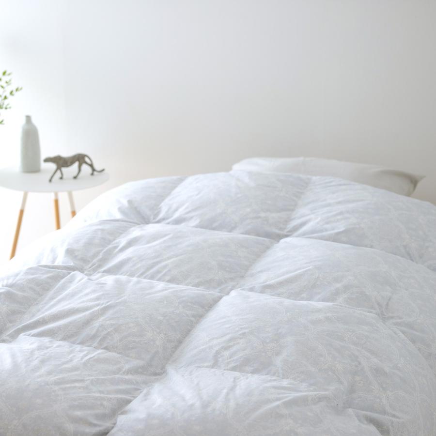 羽毛布団 セミダブル 暖か 大増量 1.6kg 厳選ダウン85% DP350 日本製 西川掛布団カバー特典付 中央肩口増量 抗菌 花粉 ダニ対策 ロマンス小杉 冬用 | ロマンス小杉 | 02