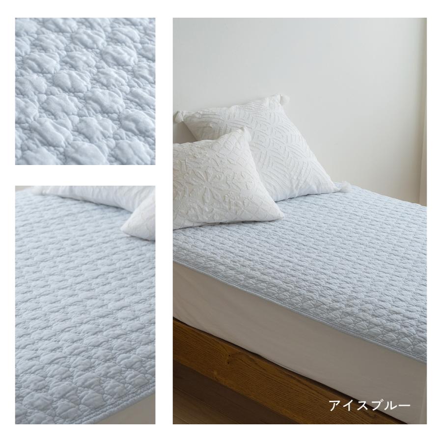 送料無料 敷きパッド ダブル ひんやり 綿100% 天然素材 平織 コットン 脱脂綿 マット 夏 丸洗い ベッドパッド イブル | ブランド登録なし | 12