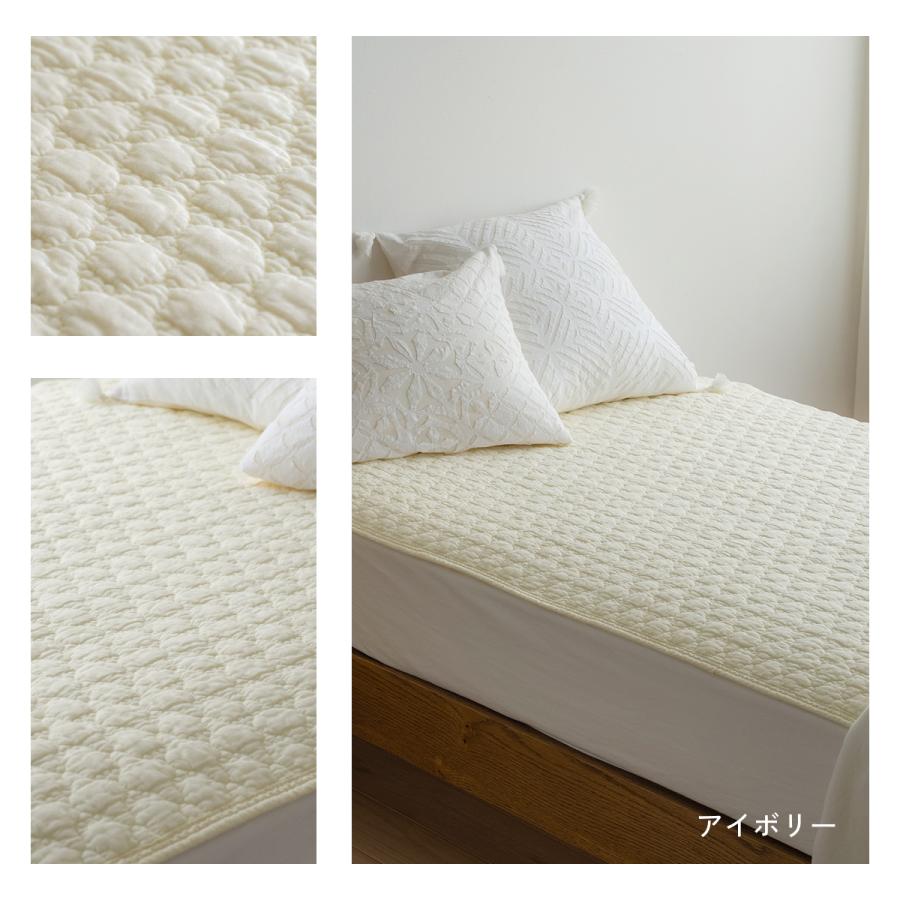 水洗いキルト敷きパッド セミシングル 91×195cm ひんやり 綿100% 詰め物 増量タイプ 天然素材 平織 コットン 脱脂綿 マット 夏 丸洗い ベッドパッド イブ | ブランド登録なし | 07