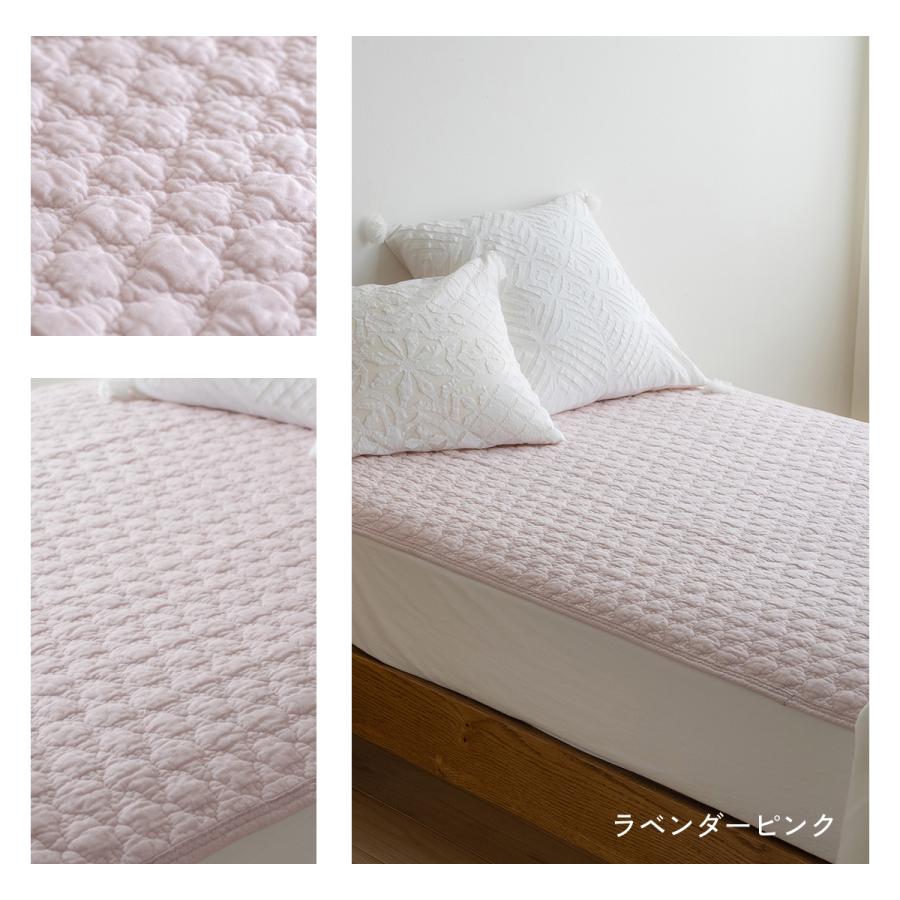 水洗いキルト敷きパッド ワイドダブル ひんやり 綿100% 詰め物 大増量タイプ 天然素材 平織 コットン 脱脂綿 マット 夏 丸洗い ベッドパッド イブル | ブランド登録なし | 11