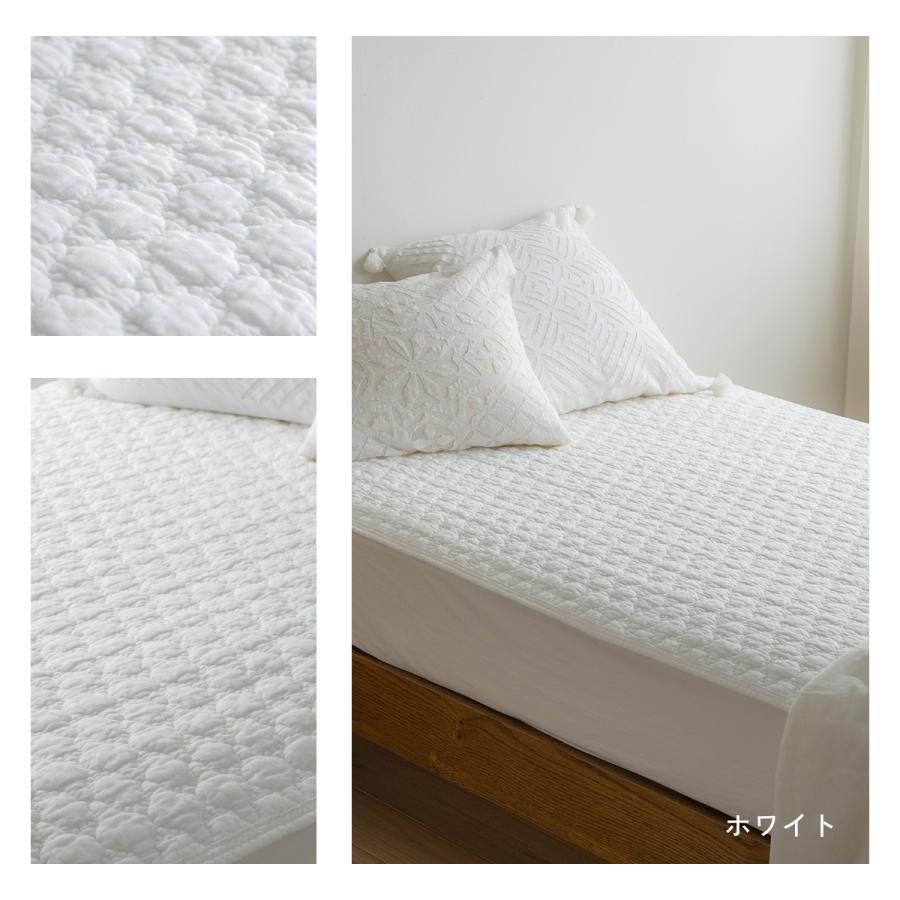 送料無料 敷きパッド ワイドダブル ひんやり 綿100% 天然素材 平織 コットン 脱脂綿 マット 夏 丸洗い ベッドパッド イブル | ブランド登録なし | 07