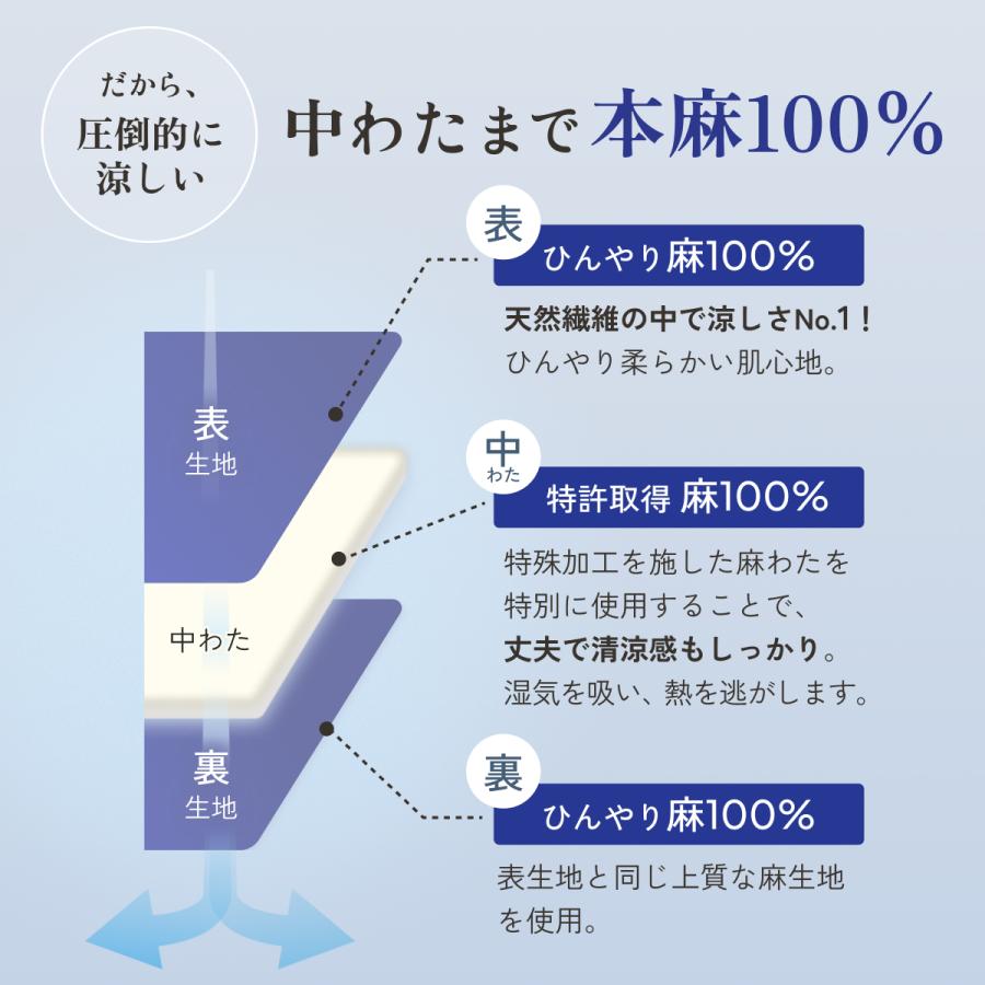 敷きパッド ダブル 麻100 日本製 近江ちぢみ 麻敷きパッド リネン 麻100％ 夏用 天然素材 敷パッド ひんやり 涼感 接触冷感 | ブランド登録なし | 06
