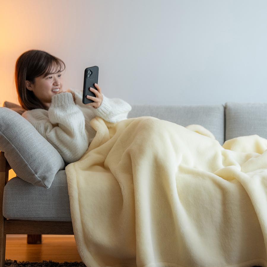 毛布 ウール ダブル 日本製 泉大津 ウール100% 洗える メリノウール ウールマイヤー毛布 毛羽部分 無地 ボリューム ブランケット ウォッシャブル 防縮 制電 | ブランド登録なし | 02