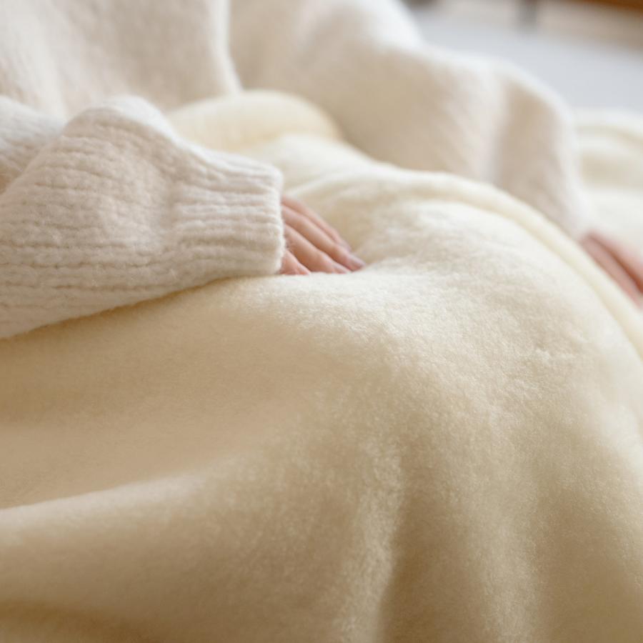 毛布 ひざ掛け 膝掛け 70×100cm ウール 100% ブランケット 泉大津 日本製 ウール毛布 メリノウール 厚手 ベビー お昼寝 保育園 洗える | ブランド登録なし | 05
