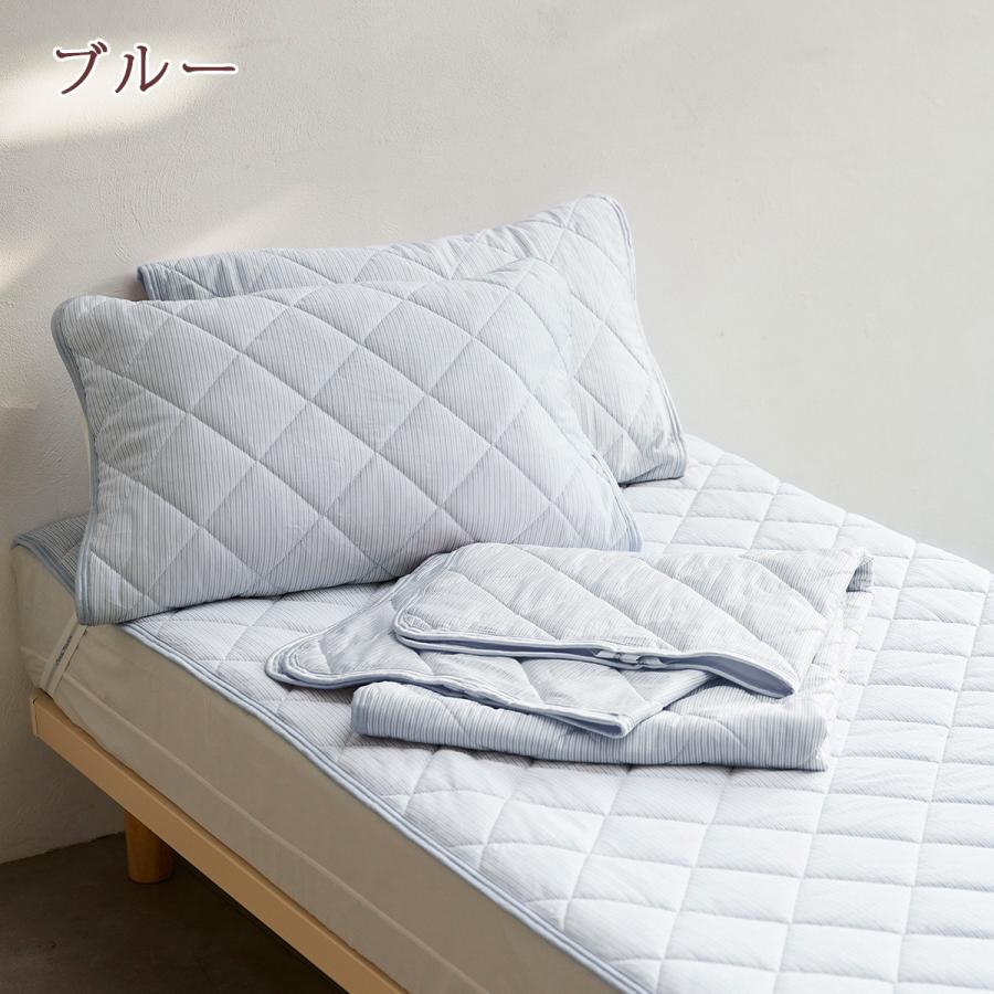 敷きパッド セミダブル 冷感 夏用 ひんやり 西川 クールタッチ 冷感敷パッド 綿100% リバーシブル 接触冷感_1