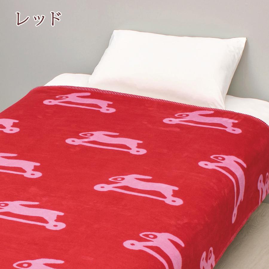 毛布 シングル 綿毛布 西川 日本製 毛羽部分 綿100 コットンケットマタノアツコ またのあつこ ATSUKOMATANO とびうさぎ もうふ ブランケット_4