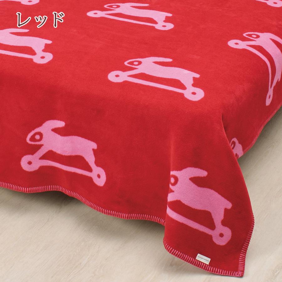 毛布 シングル 綿毛布 西川 日本製 毛羽部分 綿100 コットンケットマタノアツコ またのあつこ ATSUKOMATANO とびうさぎ もうふ ブランケット_8