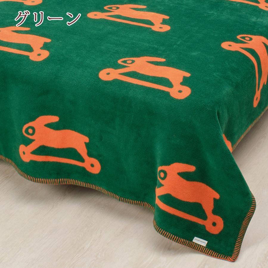 毛布 シングル 綿毛布 西川 日本製 毛羽部分 綿100 コットンケットマタノアツコ またのあつこ ATSUKOMATANO とびうさぎ もうふ ブランケット_9