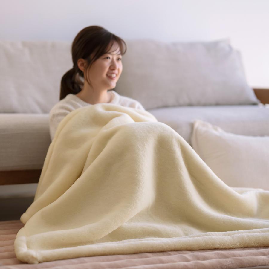 毛布 ハーフサイズ 140×100cm ひざ掛け ウール 100% ブランケット 泉大津 日本製 ウール毛布 メリノウール 厚手 ハーフケット 膝掛け お昼寝 保育園 洗え_8