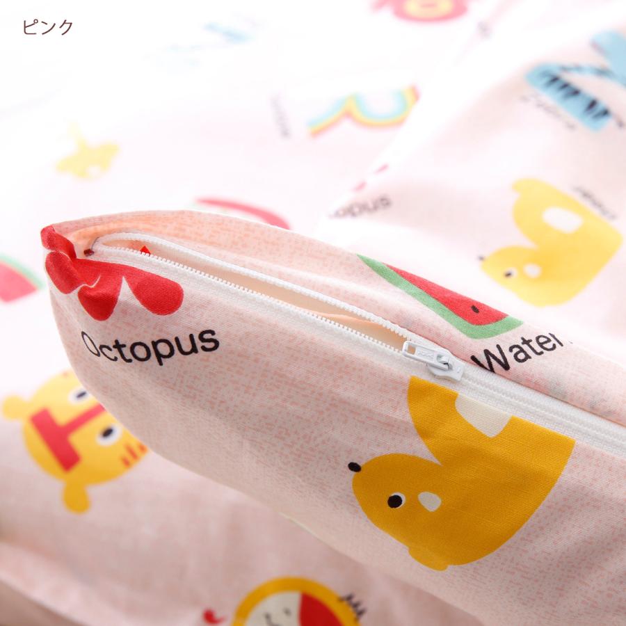 掛け布団カバー ジュニア 日本製 羽毛布団対応掛けカバー えいご あひる リーフ ジュニア | ブランド登録なし | 04