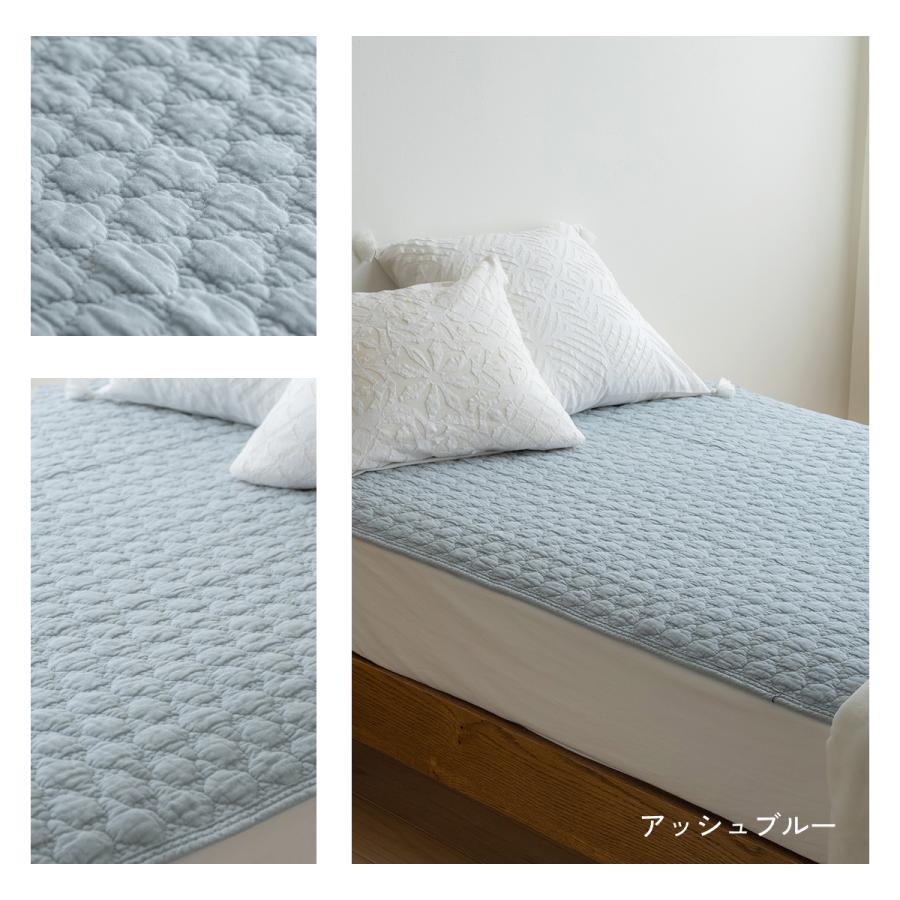 水洗いキルト敷きパッド シングル ひんやり 綿100% 詰め物 増量タイプ 天然素材 平織 コットン 脱脂綿 マット 夏 丸洗い ベッドパッド イブル | ブランド登録なし | 13