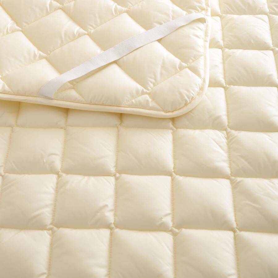 洗える ベッドパッド ダブル 日本製 ウォッシャブル フランス羊毛100％ 側生地綿100 ダブル ベッドパット ベットパッド｜futontown｜04