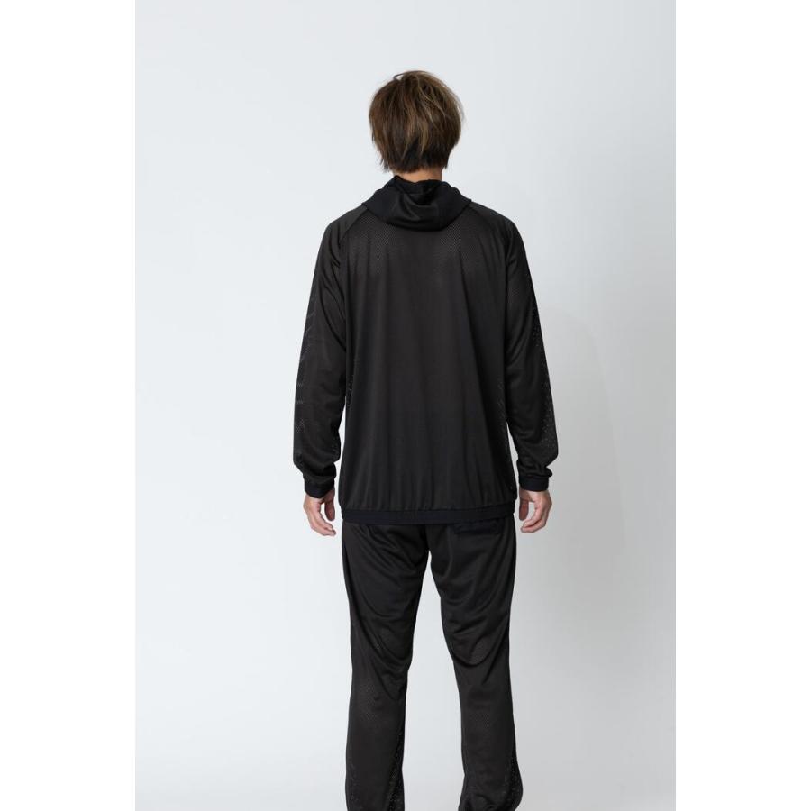 【新品 未使用】ATHLETA フード付きジャージ ブラック メンズMサイズ ATHLETA（アスレタ） メッシュ ジャージ トレーニング ジップ パーカー