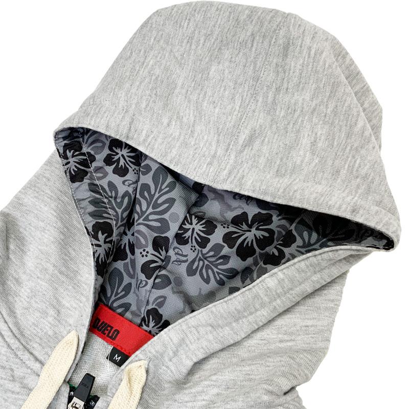 DUELO/デュエロ アロハ柄フード切替スウェットZIPパーカー（0460