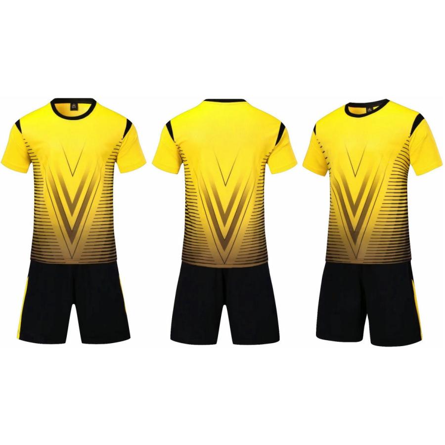 チーム販売専用 文字番号入れ可能 オリジナル黄色 黒3 半袖サッカー フットサルユニフォーム 09 ラッツスポーツ 通販 Yahoo ショッピング