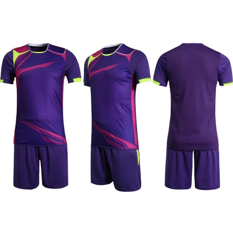 チーム販売専用 文字番号入れ可能 オリジナル紫3 半袖サッカー フットサルユニフォーム 29 ラッツスポーツ 通販 Yahoo ショッピング