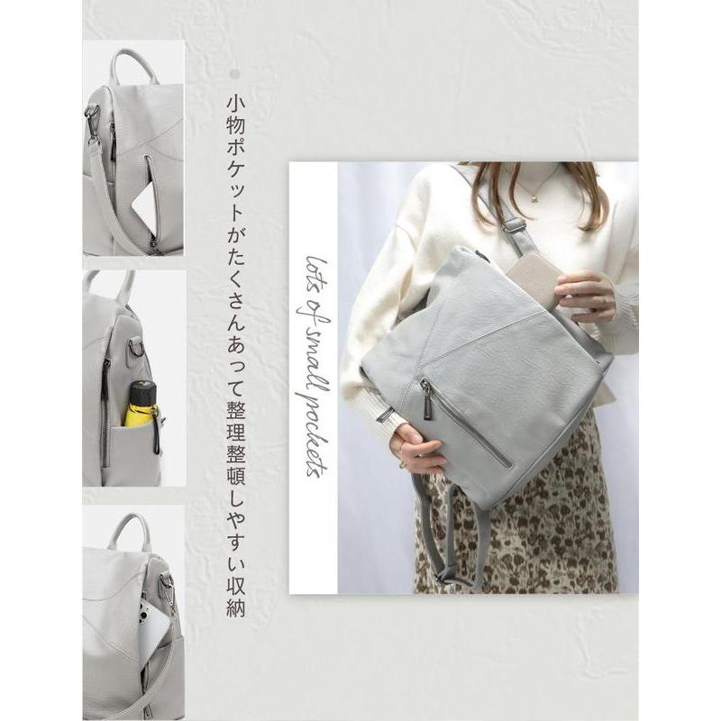 韓国デザイン レザー×キャンバス 大容量 オフィスバッグ BAG リュックサック レディース 大容量韓国バック レザー リュック