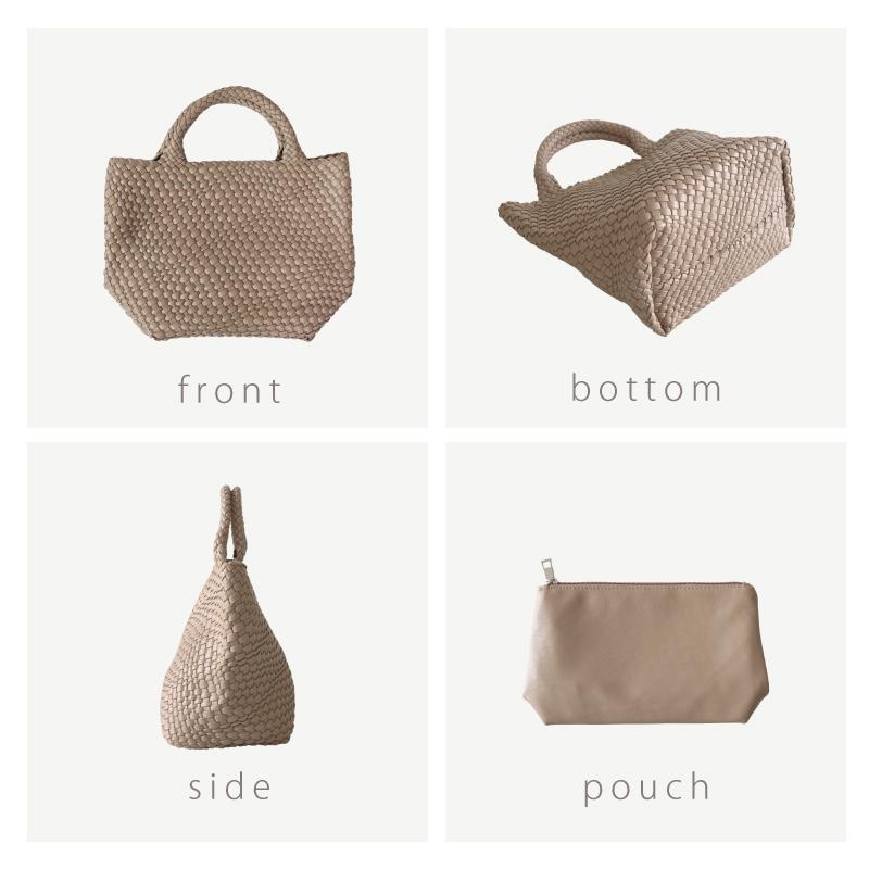 トートバッグ レディース PUレザー ハンドメイドバッグ 編み込み