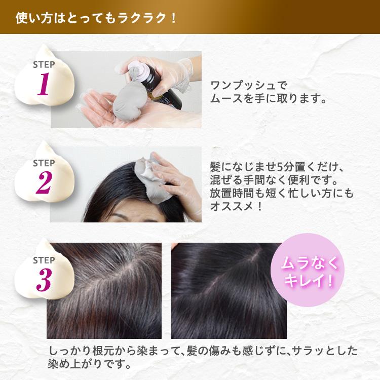 完売御礼 白髪染め 医薬部外品 ヘアボーテエクラ ボタニカルエアカラーフォーム ナチュラルブラック150g×2本セット｜futurelabo｜09