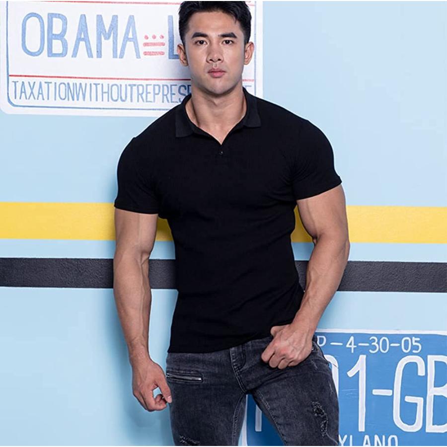 Manatsulife メンズ 半袖 ポロシャツ オシャレ サマーニット コットン 細身 ピッタリ ストレッチ マッチョ 筋トレ Pldx3 A1 Pldx3 未来life 通販 Yahoo ショッピング