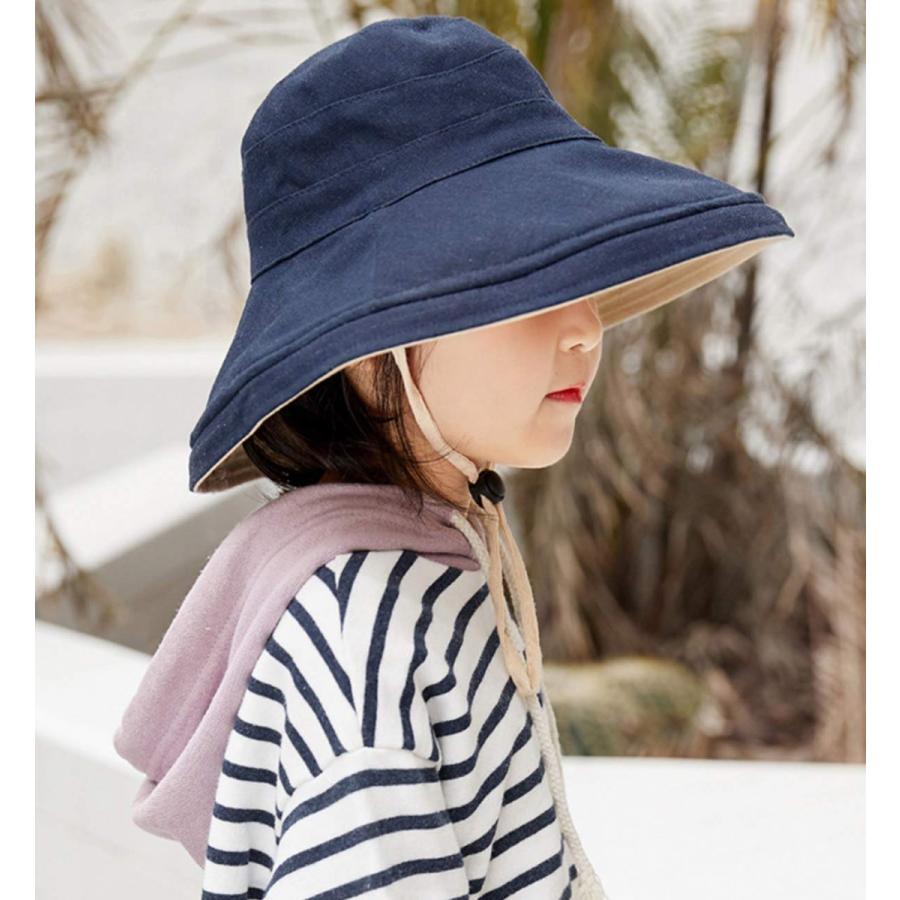 Leafin 帽子 女の子 日よけ帽子 キッズ つば広 キャップ リバーシブルハット ハット コットン 夏 紫外線 取り外す あご紐 48 52cm ツバ10cm Lt001 A3 Lt001 未来life 通販 Yahoo ショッピング
