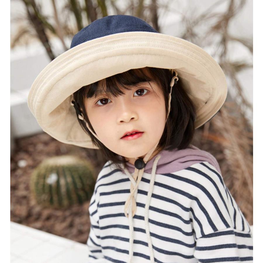 Leafin 帽子 女の子 日よけ帽子 キッズ つば広 キャップ リバーシブルハット ハット コットン 夏 紫外線 取り外す あご紐 48 52cm ツバ10cm Lt001 A3 Lt001 未来life 通販 Yahoo ショッピング