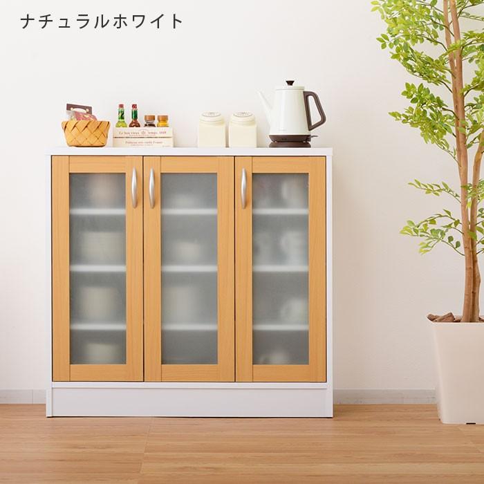 ワイエムワールド 食器棚 幅90cm ロータイプ 収納 レンジ台 おしゃれ