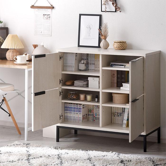 G 新品 北欧 リビングボード キャビネット リビング収納 本棚 食器棚 飾り棚 サイドボード キャビネット 北欧風 シンプル RURIK 幅65cm