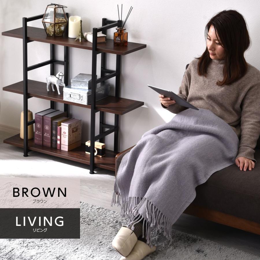 ワイエムワールド 棚 オープンラック 幅90 3段 見せる収納 組み立て