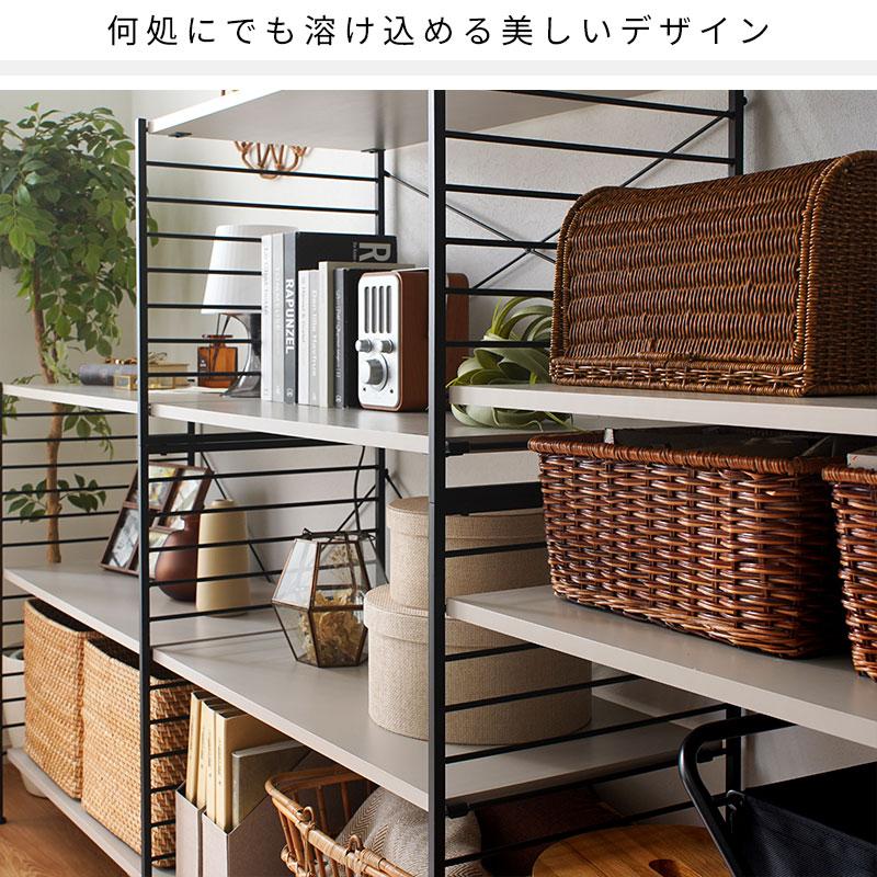 黒の5段木製ラック ワイエムワールド 5段 スチールラック 木目 木製棚板 キッチン