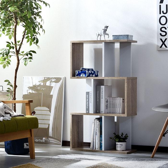 本棚 棚 書棚 収納 オープンシェルフ ディスプレイラック 3段 スリム 絵本棚 木製  オープンラック おしゃれ s字ラック マガジンラック | ワイエムワールド | 17